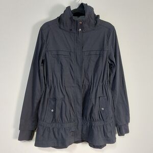 Lululemon Apres Practice Anorak Coal Women Utility Jacket Size 6 Cinch Thumbhole